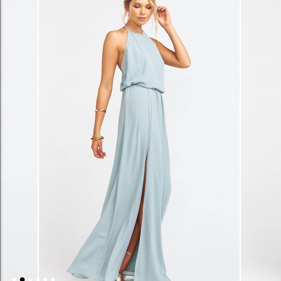 Silver Sage Heather Halter Dress - Picture 2 of 5